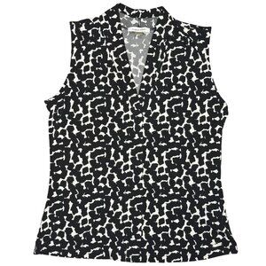 Calvin Klein Size S Women Top Sleeveless Black & White Animal Print